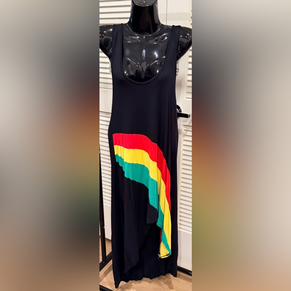 Jamaican Dress with Colorful Stripes